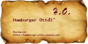 Hamburger Ottó névjegykártya